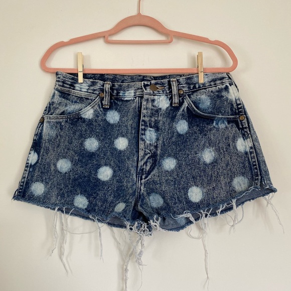 Polka Dot Denim Shorts Urban Outfitters - Picture 1 of 5